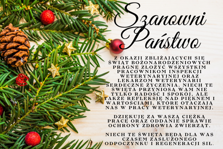 Życzenia Bożonarodzeniowe Głównego Lekarza Wet