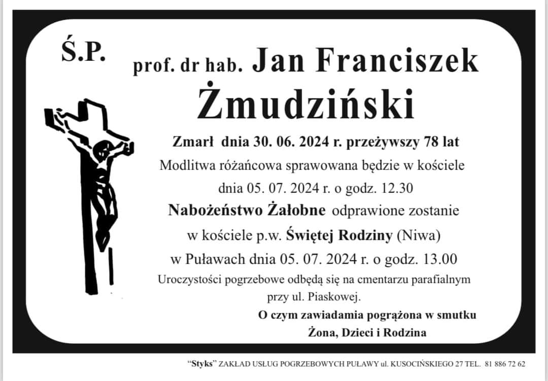 Ostatnie pożegnanie prof. dr hab. Jana Franciszka