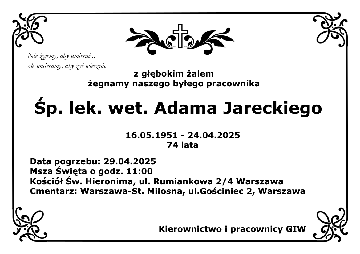 Ostatnie pożegnanie lek. wet. Adama Jareckiego