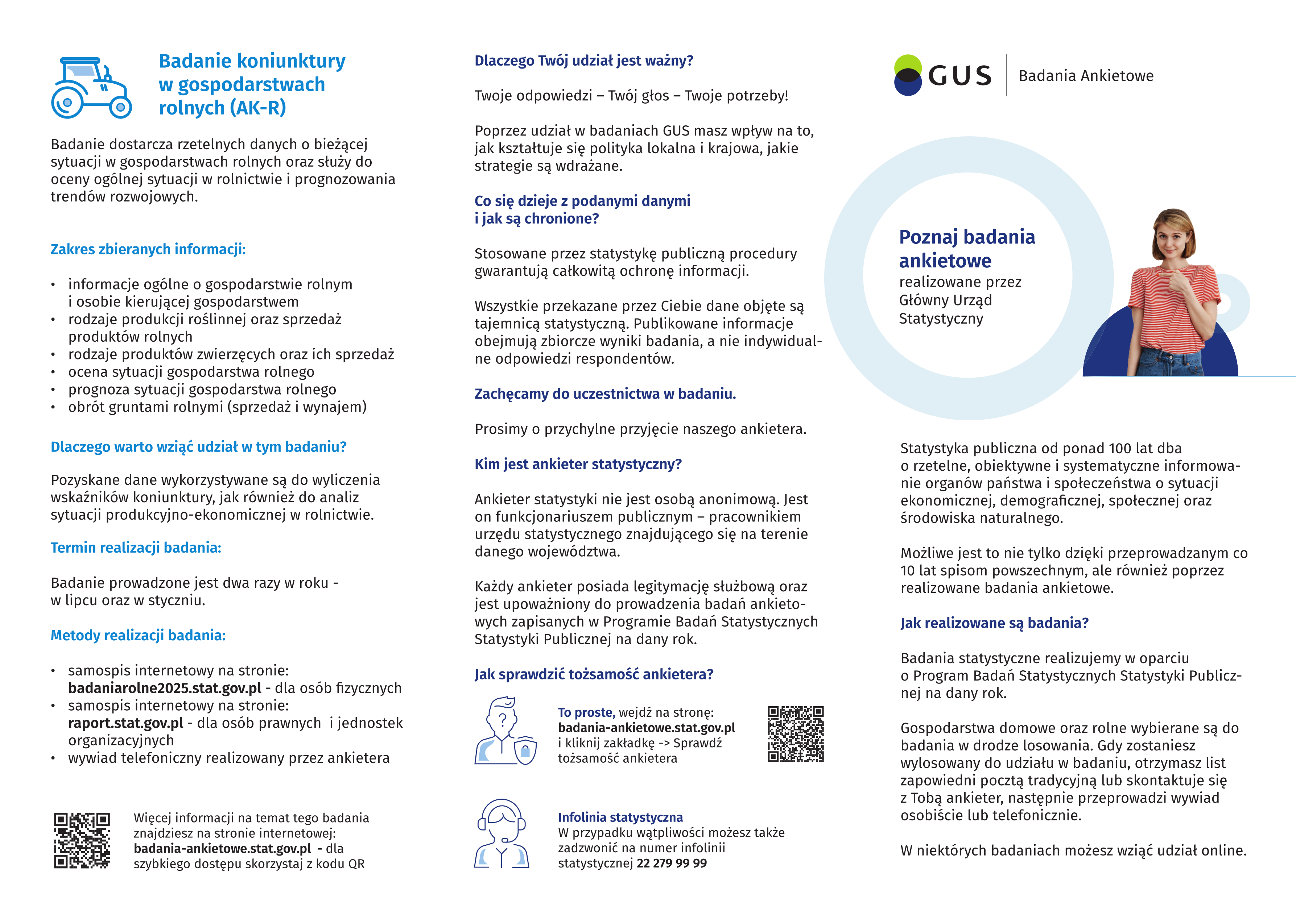 Ulotka informacyjna dotycząca Badania koniunktury w gospodarstwach rolnych AK-R