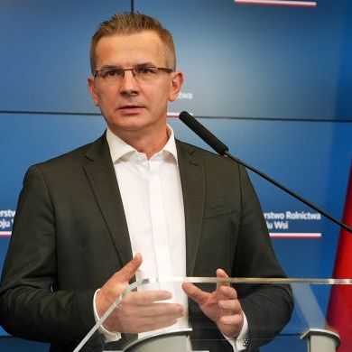 Prezes Zarządu Związku Polskie Mięso Witold Choiński podczas wypowiedzi (fot. MRiRW)